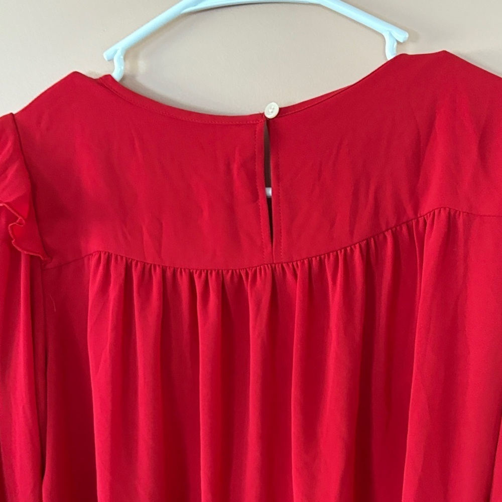 Loft Red Ruffled Women's Top - Picture 5 of 5